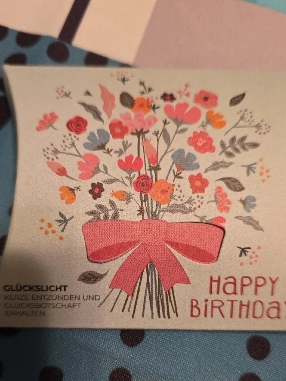 Happy Birthday Floral Cake Candles - Pink & Orange- NWT- German